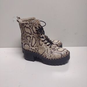 Vince Camuto combat boots snake print 5
